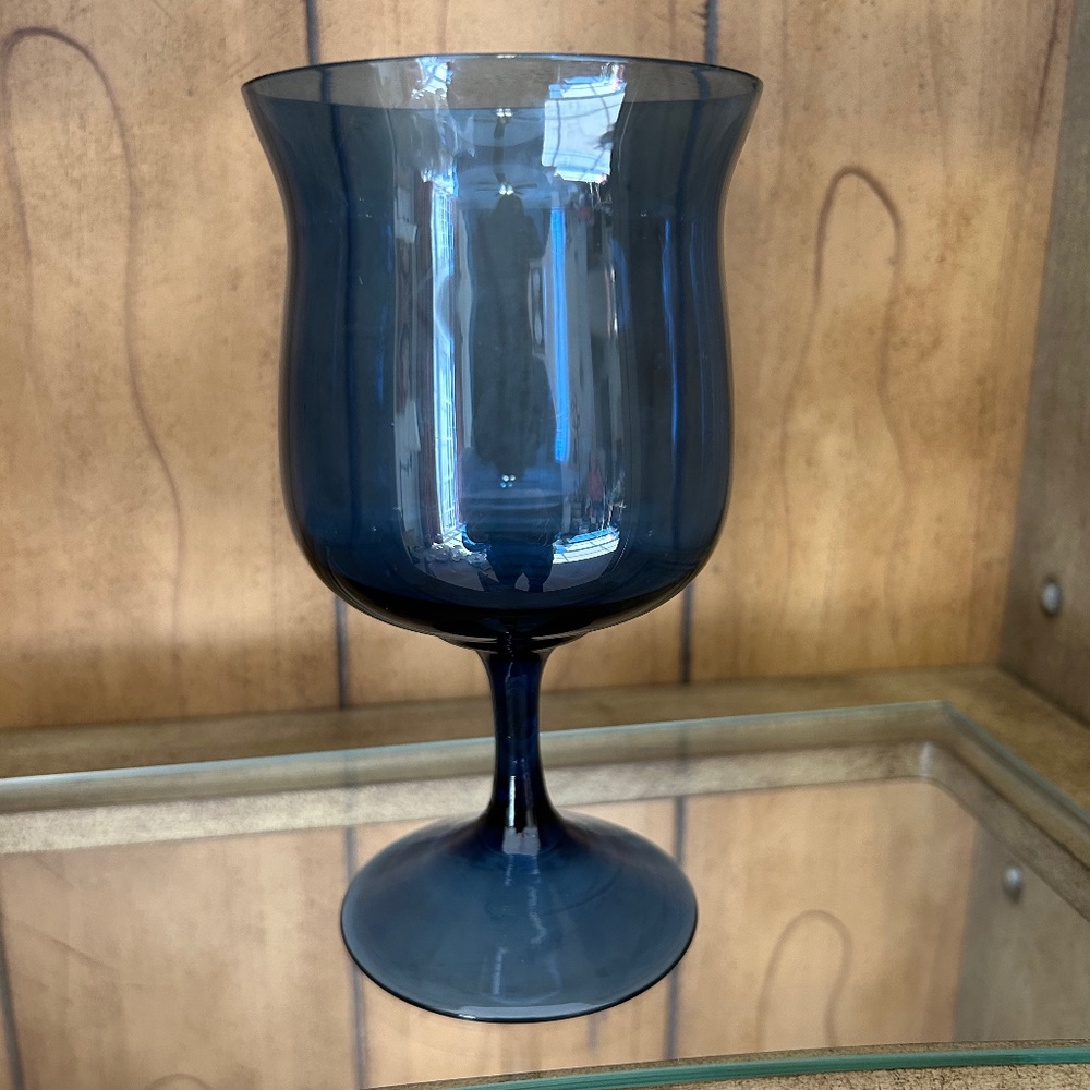 13 Blue water glasses